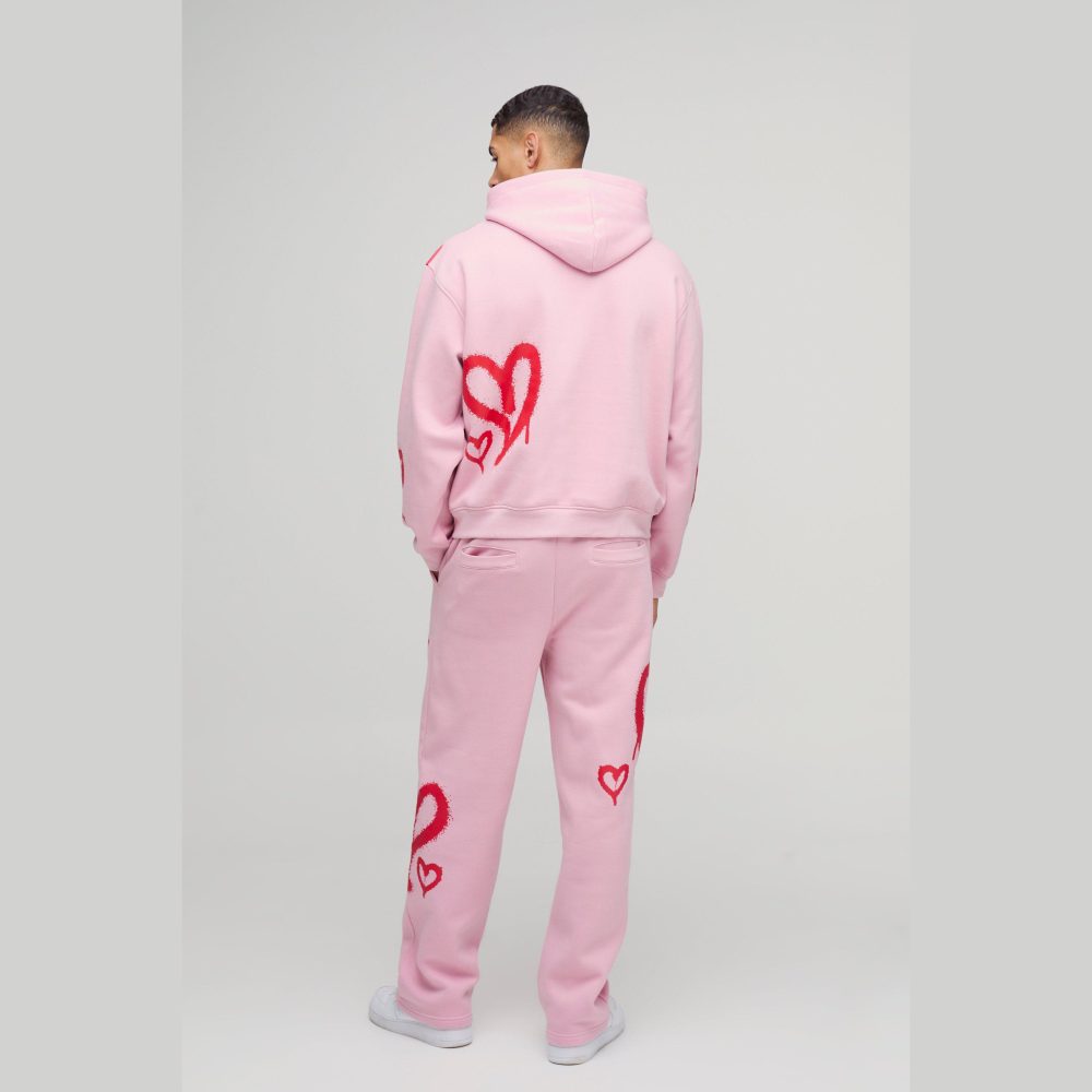 Oversized Worldwide Cross Zip Hooded Short Tracksuit - Image 2