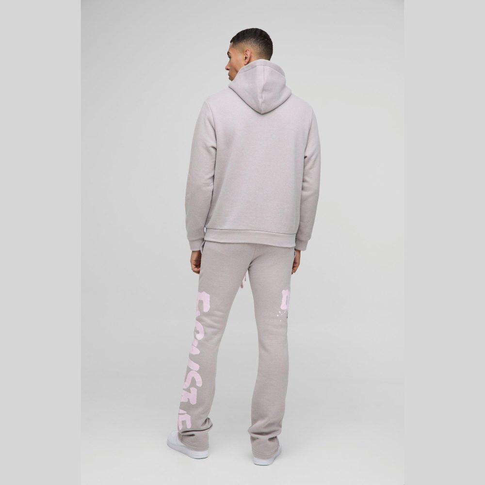 Oversized Mesh Layer Varsity Printed Gusset T-Shirt & Jogger Set - Image 2