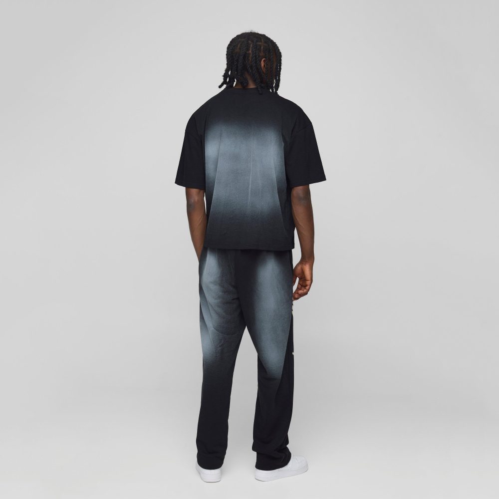 Oversized Boxy Official Tonal Print Zip Hooded Tracksuit - Image 2